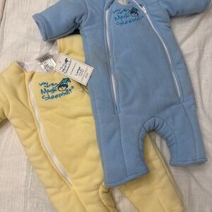 Baby Merlin’s Magic Sleepsuit Bundle 6-9 Months | Blue & Yellow Fleece